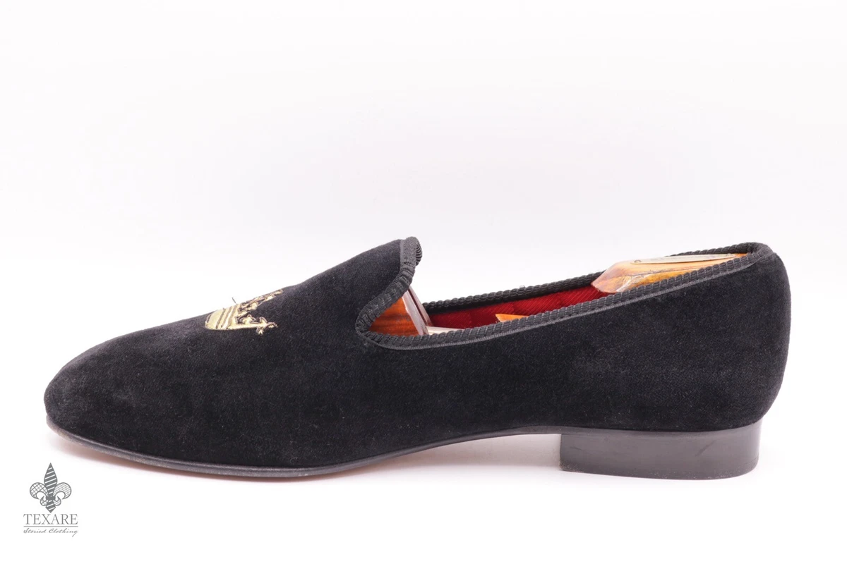 AK MC Monogram Embroidered Velvet Slipper - Alexander Kraft Monte Carlo