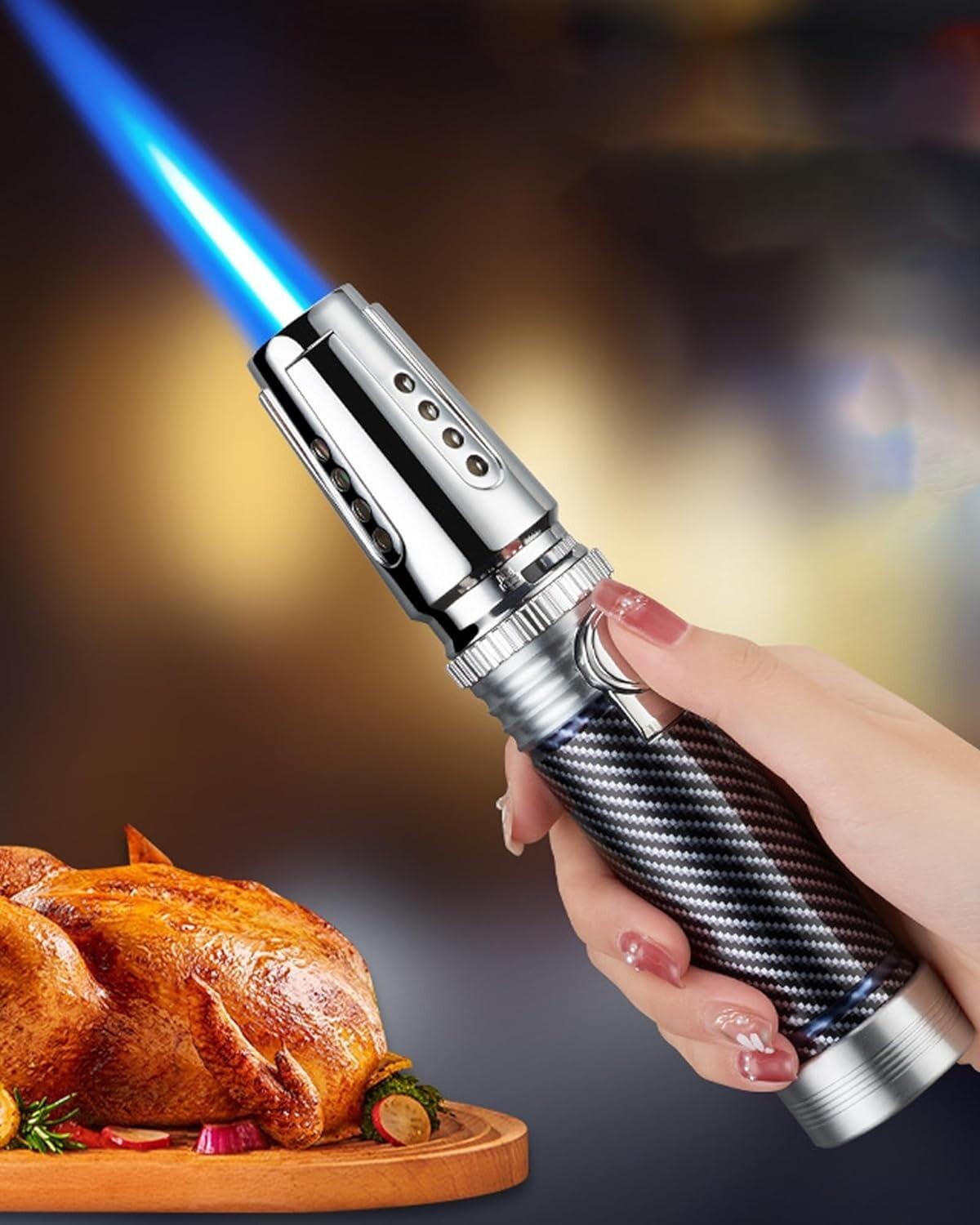 ，fire Dab Torch Lighters Butane Refillable, Windproof Blue