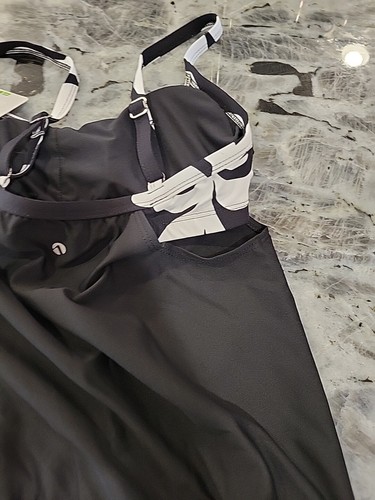 Next Stripe Impact Double Up Tankini Top 32 B/C NWT NEW Reg $78 Black and White - Picture 9 of 15