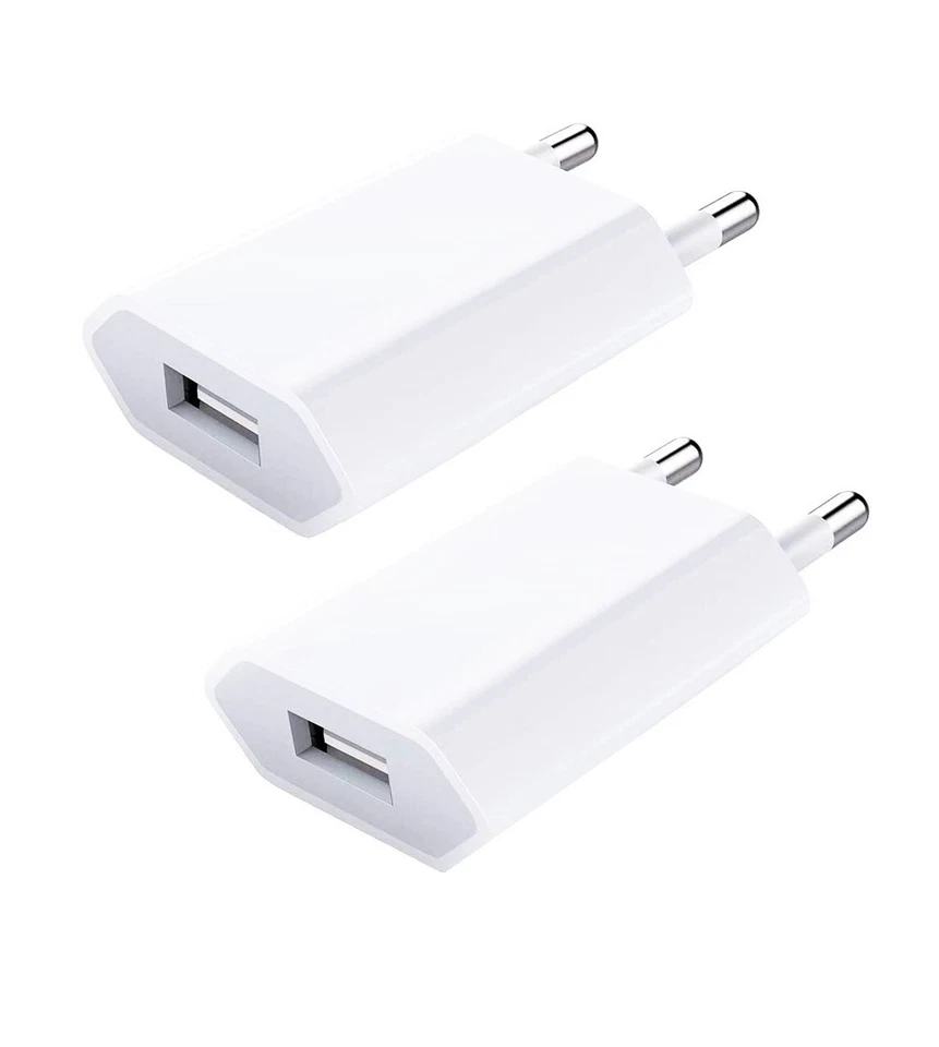 2 x Caricatore USB Resistente E Compatto 5V - 1A Adatto Per Viaggiare O Casa - Immagine 4 di 4