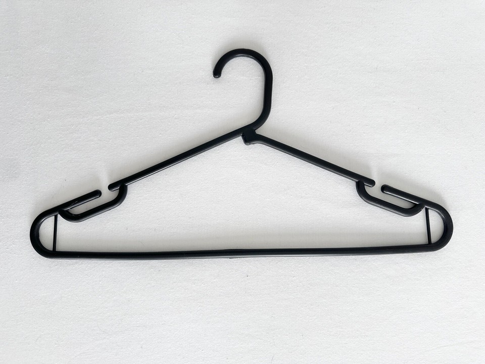 36 x BLACK PLASTIC COAT CLOTHES HANGERS WILKO STRONG JUMBO HANGERS eBay