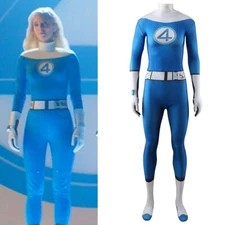 Fantastic Four Cos Jumpsuit Cosplay Invisible Woman Costume Adult Kids Halloween