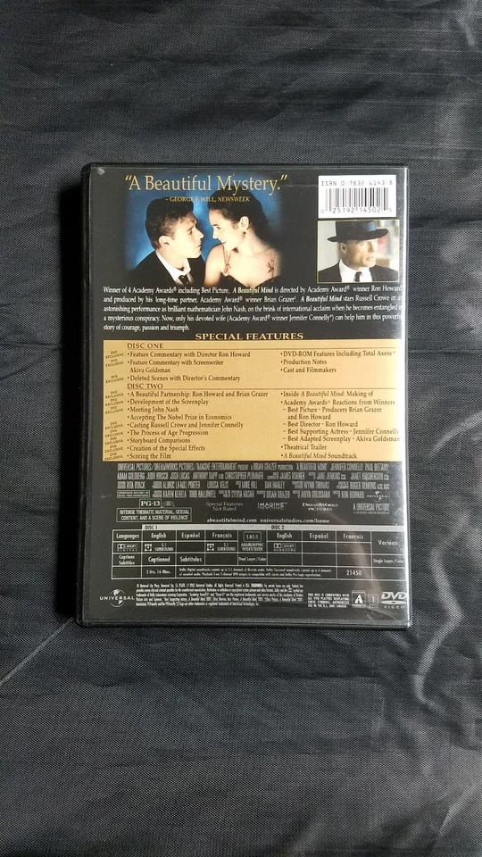 A Beautiful Mind (DVD, 2002, 2-Disc Set, Limited Edition Packaging Full Frame A… - Image 2 of 4