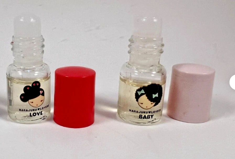 3 x Perfume para bebé mujer Harajuku Lovers de Gwen Stefani vintage roll-on's Foto 3 de 4