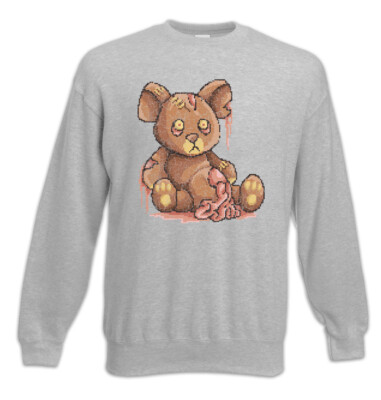 Pixel Zombie Teddy Sweatshirt Pullover Zombies Geek Nerd Bear Bit Teddybär Bär