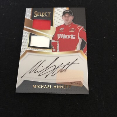 2017 Select Racing Michael Annett White Prizm Dual Material Relic Auto #14/50