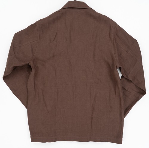 TINTORIA MATTEI Brown Over Jacket Linen Lightweight Chambray Slim Fit Cardigan L - Picture 5 of 5