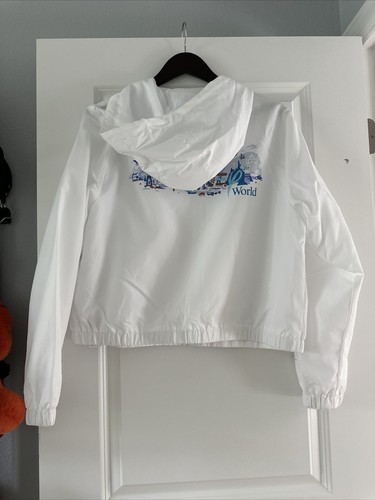 Disney Parks WDW 50th Anniversary Windbreaker Jacket Hooded White Women’s Large - Picture 9 of 12