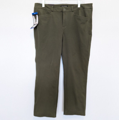 BANANA REPUBLIC Pants Womens Size 10 Green Olive Night Slim Straight Cropped NWT