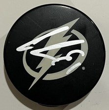 Erik Cernak Autographed Signed Logo Puck Tampa Bay Lightning 