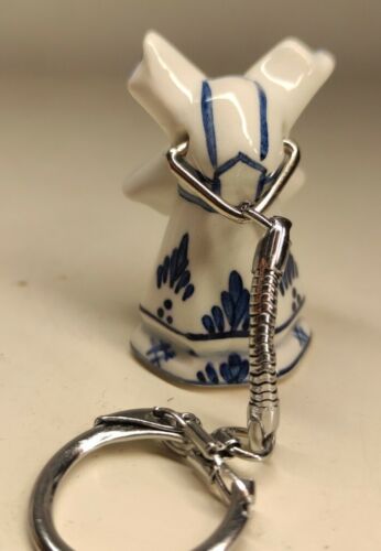 Rare Antique Ceramic Delft Mill Blue Keychain Decoration Collection - Picture 3 of 4
