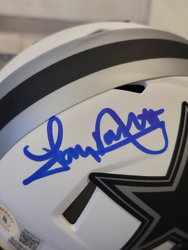 Tony Dorsett Autographed/Signed Mini Helmet Beckett Dallas Cowboys Lunar Eclipse - Picture 2 of 11
