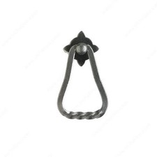 LB Brass FURNITURE Hardware Twisted Satin Steel Drop Ring Pull KNOB