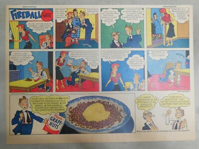 Post Cereal Ad: Fireball Twigg Grape-Nuts Flakes! from 1940's 11 x 15 inches