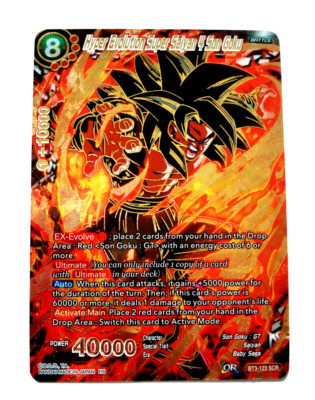 Dragonball Karte Hyper Evolution Super Saiyan 4 Son Goku BT3-123 SCR Altern.Art