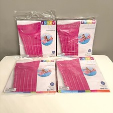 INTEX TRANSPARENT PINK INFLATABLE SWIMMING POOL FLOATING MAT LOUNGER 72"X27" X4