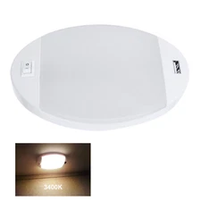 Facon 12V RV Ceiling Dome Light with USB Charger Socket for Camper Caravan Boat