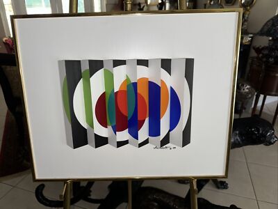Original Bob Bechdolt Koptic Art - Overlapping Circles 1989~ Size 20X16 