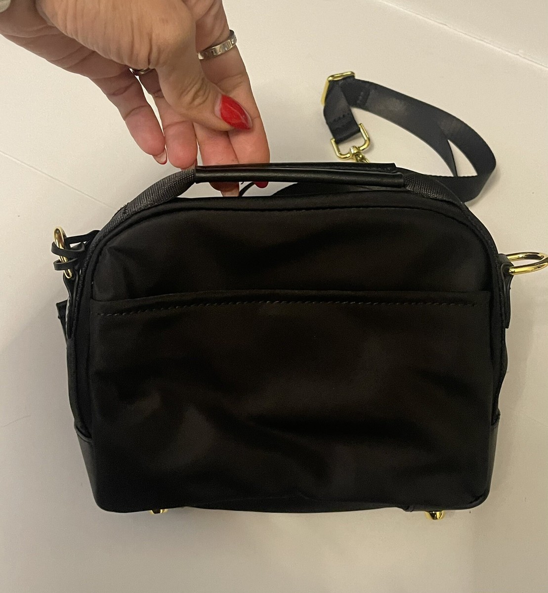 TUMI TROY Crossbody Color Black w/Gold Zipper Bag | eBay