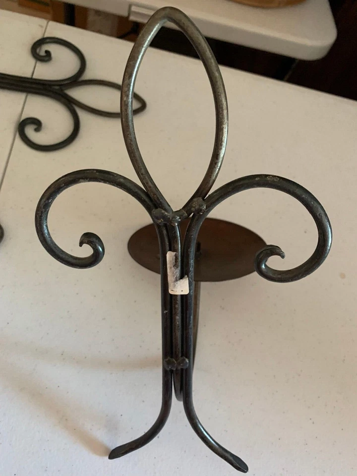 ARANDELAS antigas marrom/metal castiçais de parede 10,5" x 6"- 5 arandelas individuais - Imagem 4 de 4