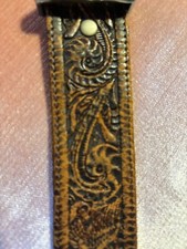 Hand Tooled Western Belt with Chambers Buckle and BONNIE in Silver Letters