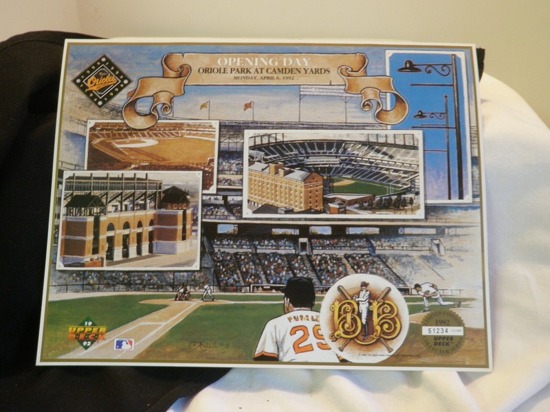 OPENING DAY POSTER ORIOLE PARK at CAMDEN YARDS Monday April 6, 1992 LIMITED ED.