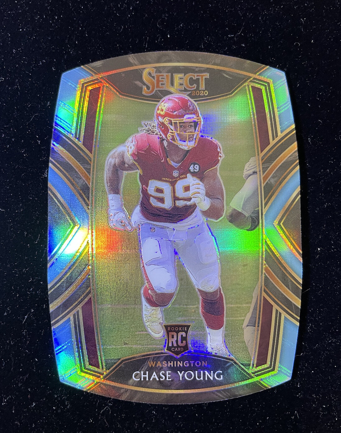 2020 Panini Select Chase Young Club Level Light Blue Prizm Die Cut #264