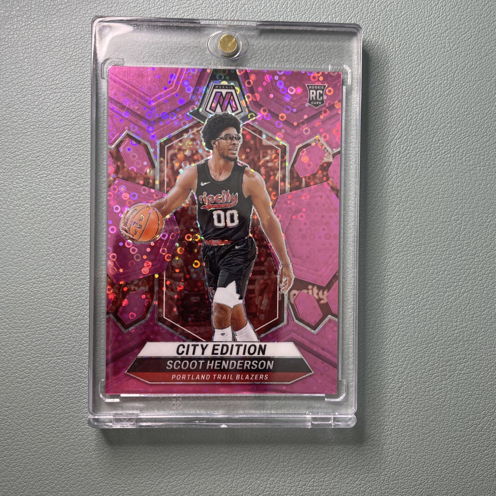 2023-24 Mosaic Scoot Henderson Pink Disco Prizm RC NBA City Edition 1/20