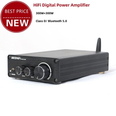 BRZHIFI TPA3255 300Wx2 HiFi Digital Power Amplifier Bluetooth 5.0 with Shell tp1