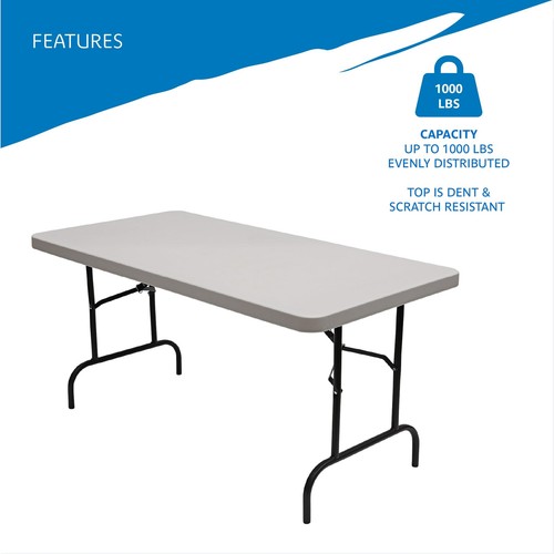 65513 30" X 60" Folding Table Platinum Indestructable Too 500 Series made In - Picture 2 of 10