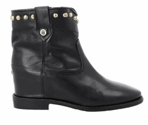 tommy hilfiger round stud wedge bootie