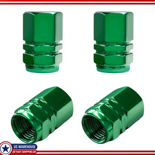Hexagon Shape Tire Valve Stem Caps 4pcs Aluminum Alloy Leak-proof Ocolor Green