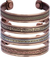 4 Pulsera De Cobre De Magnetoterapia Imanes Artritis T nel Carpiano Unisex