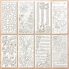 Stencils Reusable Plastic Templates 8pcs Craft Paint Template Musical Notes Bric