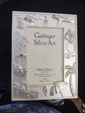 Godinger Silver-Plated Art Album Travel & Vacation 4x6 - 100 Photos Frame Book