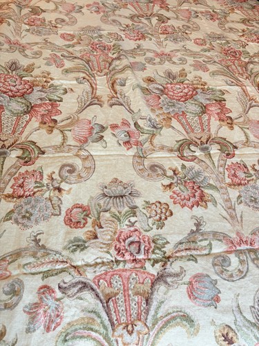 Lee Jofa, Harewood, Handblocked Floral Jacobean Linen Decorator Fabric 3 Yards