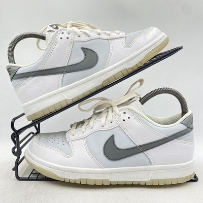 Nike Dunk Low White Grey Sneaker Größe UK 4,5 Damen Leder Gym Reflective 