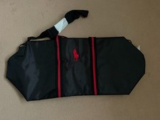 Ralph Lauren Men's Polo Black Red Holdall Travel Gym Weekend Duffle Bag NEW