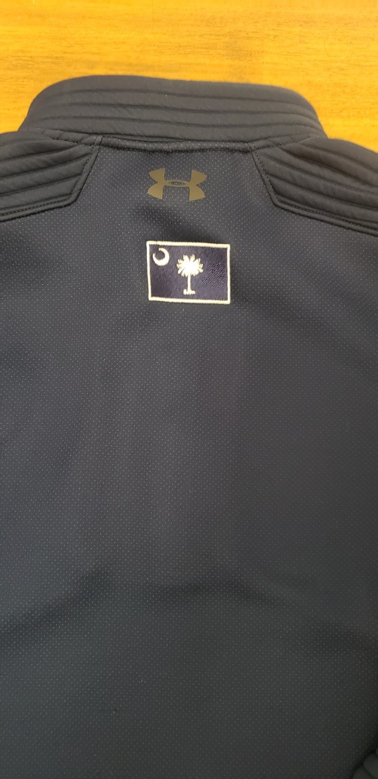 Under Armor Navy Pull Over Medium Added Embroider… - image 6