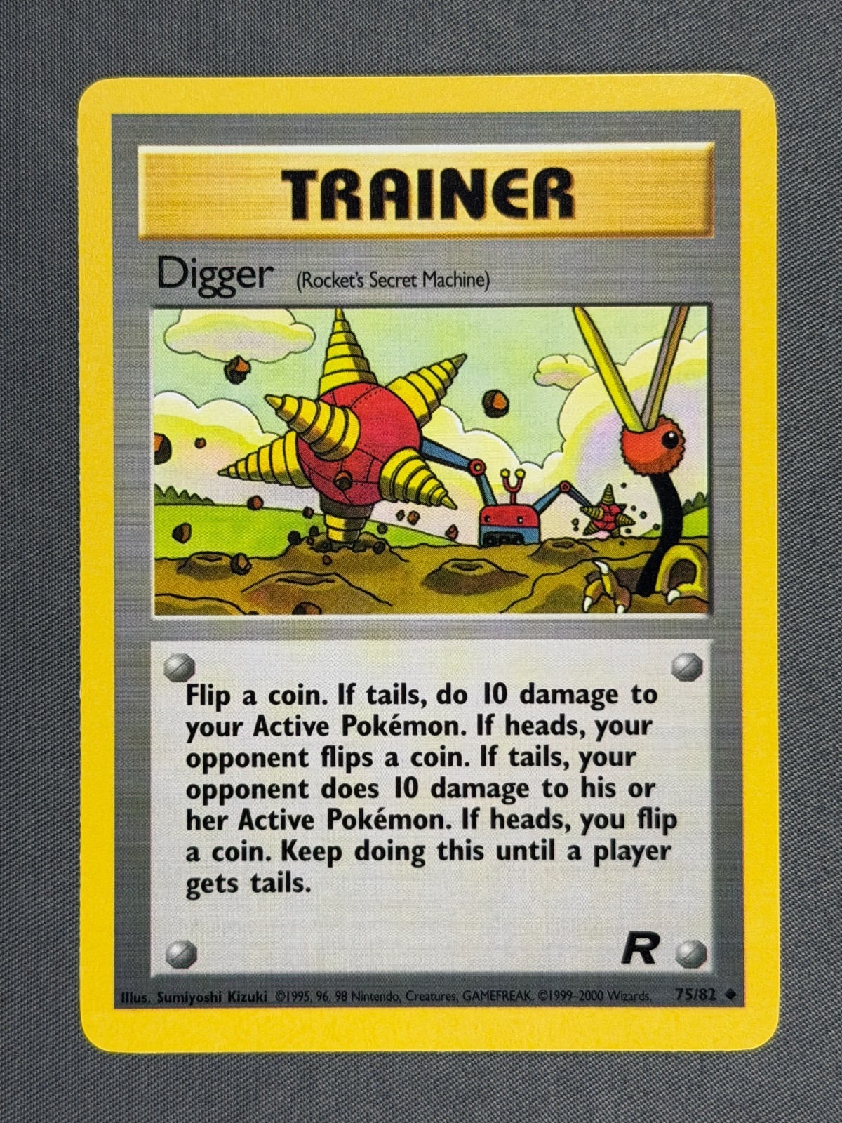 Digger 75/82 Base Set Series Team Rocket Uncommon Pokemon TRAINER Card 2000 NM