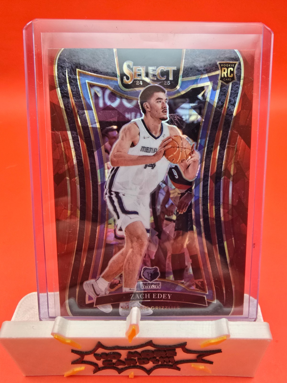2024-25 Panini Select - Mezzanine Level Zach Edey #391 Red Cracked Ice Prizm