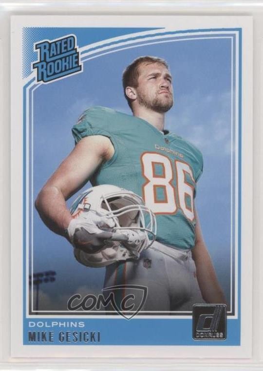 2018 Panini Donruss Rated Rookie Mike Gesicki #337 Rookie RC 0ac3