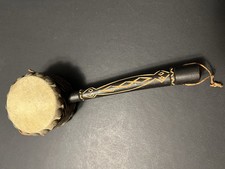 Vintage Double Sided Beggar Drum Handmade Hand Carved