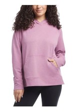 Danskin Womens Hoodie Pink Melange Kangaroo Pocket Long Sleeves Active Soft