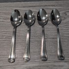 Wallace 7" Spoons Monroe Flatware X4 Glossy Outlined Edge Stainless Replacement