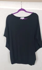 Michael Stars Knit Top 2XL Black Dolman Sleeve USA Casual Minimalist Work Career