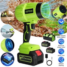 21V Leaf Blower Cordless 650 CFM Handheld Electric Leaf Blower with 2 Batteries