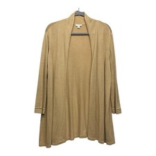 J.Jill XL Linen Blend open-front duster cardigan in tan Coastal Minimalist