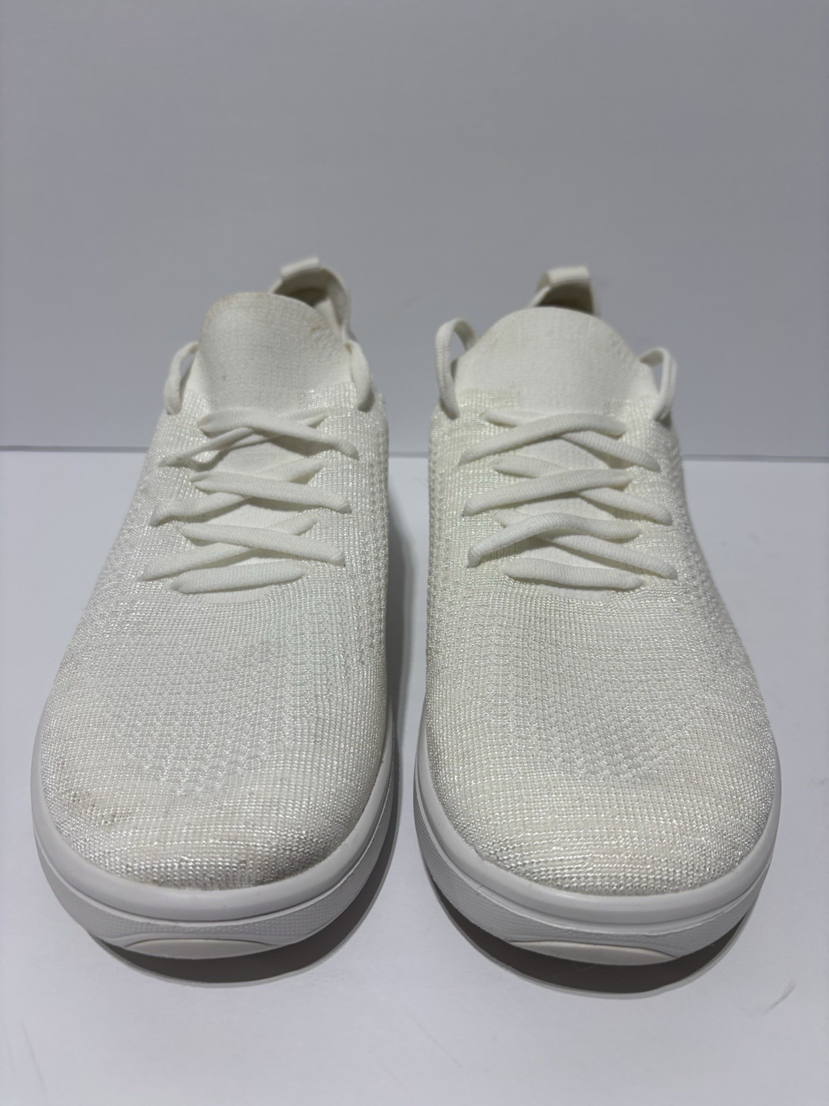 FitFlop Women’s Super-Q Knit Slip-On Lace Sneakers White, Size 7.5 M image 3
