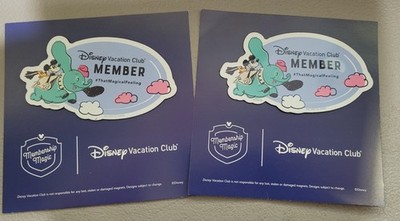 Disney Vacation Club Member Magnet  Mickey Pluto Dumbo New Set Of 2 DVC